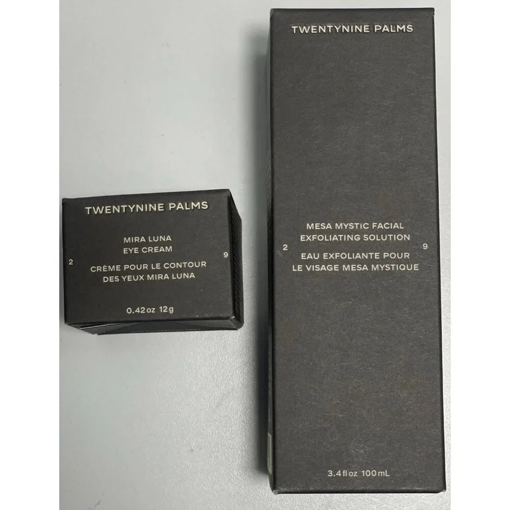 TwentyNine Palms Mira Luna Eye Cream .42 oz & Mesa Exfoliating Solution 3.4fl Oz